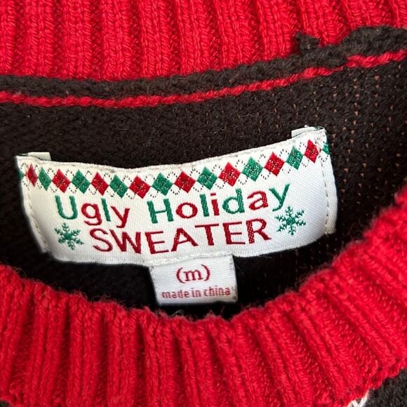 Santa Ugly Holiday Men's Sweater Size Medium - Picture 4 of 5